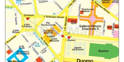 Милан худалдааны дүүргийн газрын зураг